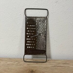 Vintage Cheese Grater‎ All In One Patent Pending Flat Metal Antique Vegetable